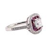 Image 2 : 1.22 ctw Diamond and Ruby Ring - Platinum