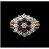 Image 2 : 18KT Yellow Gold 1.26 ctw Ruby and Diamond Ring