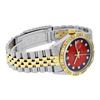 Image 3 : Rolex 2 Tone Red Vignette Pyramid Diamond Oyster Perpertual Datejust 36MM