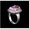 Image 4 : 14KT White Gold 18.05 ctw Kunzite and Diamond Ring