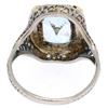 Image 5 : Art Deco 14k Two Tone Gold 2.50 ctw Cushion Blue Aquamarine Filigree Ring