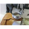 Image 3 : 10 inch horse - saddle ash tray , cowboy kerchief horse candle light