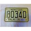 Image 3 : 1971 Manitoba trailer plate