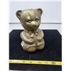 Image 1 : 1983 South Korea solid brass teddy bear piggy bank height 8"