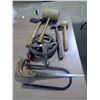 Image 1 : Lot of Vintage Tools - Mallets, Handsaws, Metal Pulley, Etc.