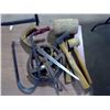 Image 2 : Lot of Vintage Tools - Mallets, Handsaws, Metal Pulley, Etc.