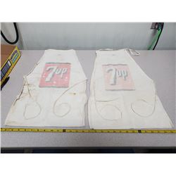 2 vintage 7-UP aprons