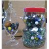 Image 1 : Lot of 2 Glass Jars of Marbles