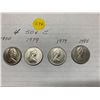 Image 2 : 4 Canada 50¢ fifty cent pieces, 1970 2-1979, 1985