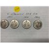 Image 1 : 4 Canada nickel 50¢ fifty cent pices, 2-1971, 194,1982