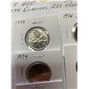 Image 2 : 1974 Canada 25¢ twenty five cent pieces, 8 coins