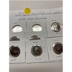1973 RCMP quarters, 25¢ twenty five cent piece, 8 coins