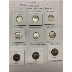 1992 (1967) Canada 125th anniversary of confederation, 25¢ 25 cent, 11 coins