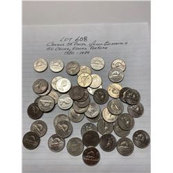 50 Canada 5 cent 5¢ pieces, 5 coins for each year 1980-1989