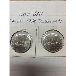 1984 Canada nickel dollar, 2 coins