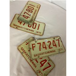 2 Pair 1971 Sask LicencePlates