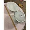 Image 1 : Large Enamel Pot Lid & Porcelain Wash Basin