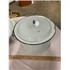 Image 2 : Large Enamel Pot Lid & Porcelain Wash Basin