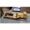 Image 1 : Tonka Truck and Trailer plus 2 Cars On Top of Trailer