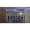 Image 1 : 1978 Indiana Motor Bike Licence Plate
