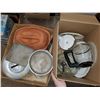 Image 1 : TWO BOXES OF KITCHENWARE (BOWLS, TRAYS, DISHES)