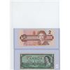 Image 1 : 1-1954 Canadian $1 Bill & 1-1986 Canadian $2 Bill