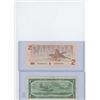 Image 2 : 1-1954 Canadian $1 Bill & 1-1986 Canadian $2 Bill