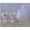 Image 1 : Lot of Glassware - Egg Cups, Shot Glass, Candy Dish
