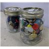 Image 1 : Lot of 2 Glass Jars of Buttons
