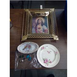 3D Religious Display, 2 Dishes, Earrings and Small Box Cutter