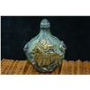 Image 1 : A BRONZE GILDED WARRIOR SNUFF BOTTLE QING DYNASTY.