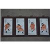 Image 1 : A SET FAMILLE ROSE WARRIOR PORCELAIN PANEL QING DYNASTY.