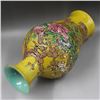 Image 3 : A YELLOW GROUND FAMILLE VERET VASE QIANLONG MARK 17TH/C.