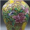 Image 4 : A YELLOW GROUND FAMILLE VERET VASE QIANLONG MARK 17TH/C.