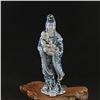Image 1 : A BLUE & WHITE QUEEN STATUE QING DYNASTY.