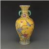 Image 1 : A YELLOW GROUND FAMILLE VERET VASE KANGXI MARK 16TH/C.