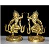Image 1 : A RARE PAIR GILT BRONZE BUDDHA FIGURE MING DYNASTY.