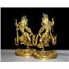 Image 2 : A RARE PAIR GILT BRONZE BUDDHA FIGURE MING DYNASTY.