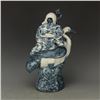 Image 2 : A BLUE & WHITE EASTERN SANTA STATUE QING DYNASTY.