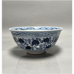 A BLUE & WHITE BOWL KANGXI 17TH/C.