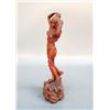 Image 2 : A WOOD CARVED DANCING GIRL STATUE QING DYNASTY.