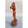 Image 3 : A WOOD CARVED DANCING GIRL STATUE QING DYNASTY.