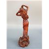 Image 4 : A WOOD CARVED DANCING GIRL STATUE QING DYNASTY.
