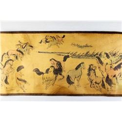 A RARE INK & COLOR HORSE PAINTING QING DYNASTY.