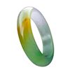 Image 2 : A PAIR NATURAL EMERALD GREEN NEPHRITE JADE BANGLE.