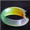 Image 3 : A PAIR NATURAL EMERALD GREEN NEPHRITE JADE BANGLE.