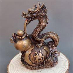 A GILT BRONZE DRAGON STATUE XUANDE MARK 14TH/C.