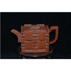 A BROWN NETWORK ZISHA TEAPOT YIXING.