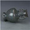 Image 2 : A GREY GLAZED DOUBLE HANDLE VASE MING DYNASTY.
