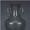 Image 3 : A GREY GLAZED DOUBLE HANDLE VASE MING DYNASTY.